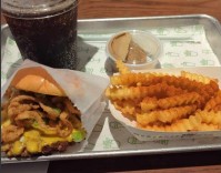 Shake Shack burger, fries and a coke