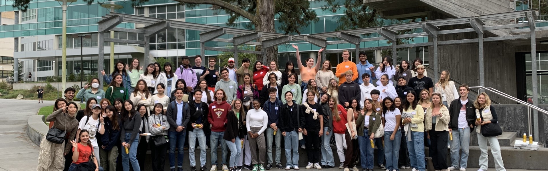 Large group of students